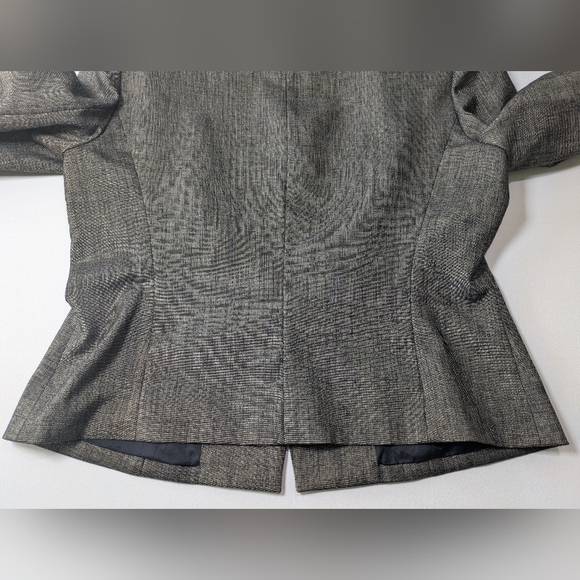 Anne Klein Women’s Short Jacket Suit Coat Brown Black Stretch Shimmer Size 14 - Picture 9 of 16